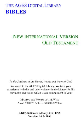 图书网：THE AGES DIGITAL LIBRARY BIBLES NEW INTERNATIONAL VERSION OLD TESTAMENT（国际版圣经NIV朗读版）pdf